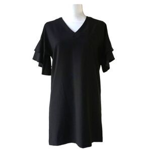 EC BANANA REPUBLIC V-NECK SHIFT DRESS W/BELL SLEEVES SZ.0P